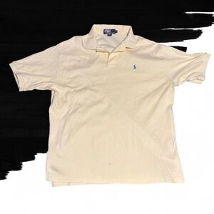 Ralph Lauren Polo Shirt Mens Yellow Pony Rugby Preppy